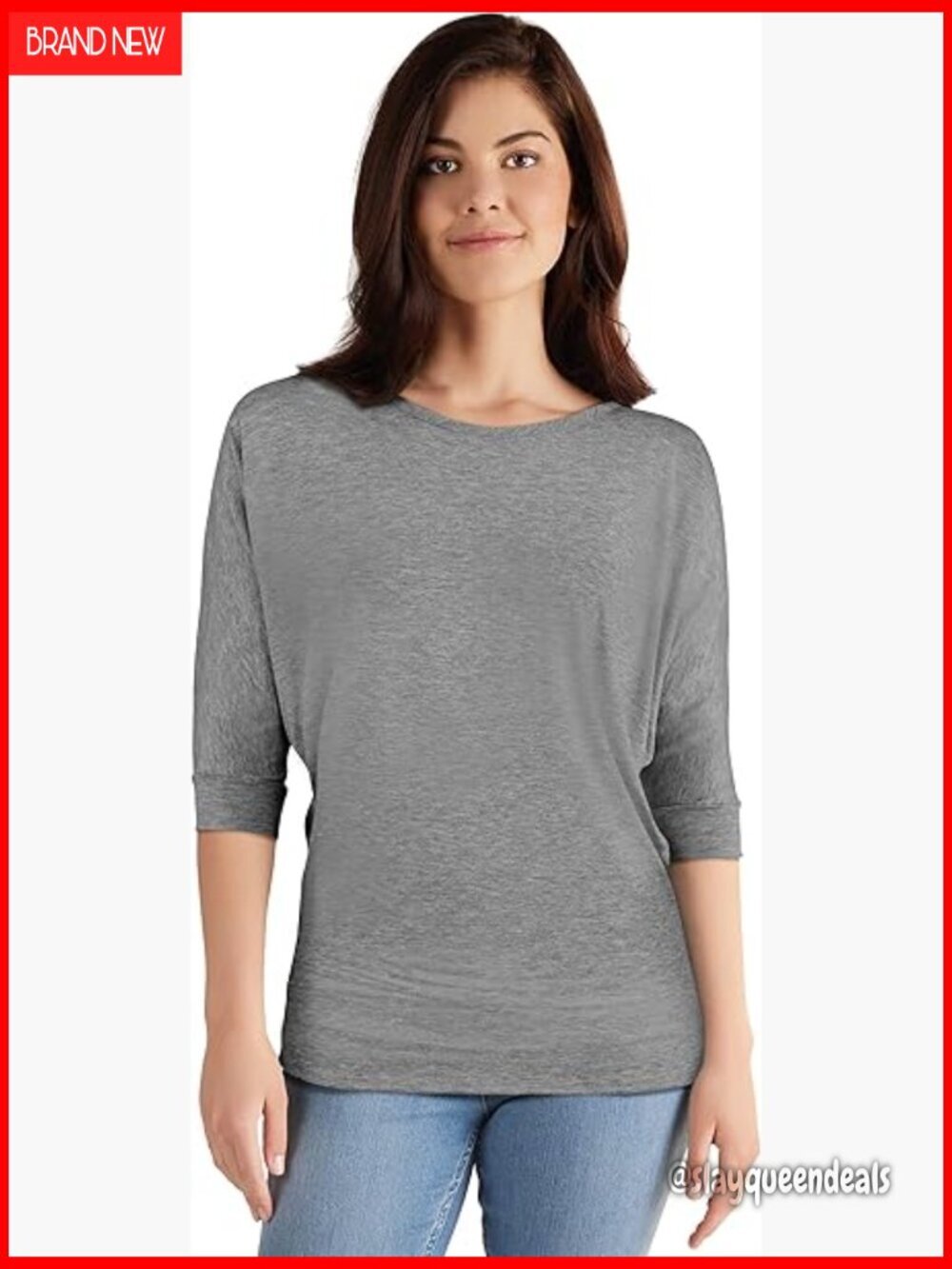 Relaxed Fit Dolman Top Boat Neck Tunic Rayon Spandex Casual Wear